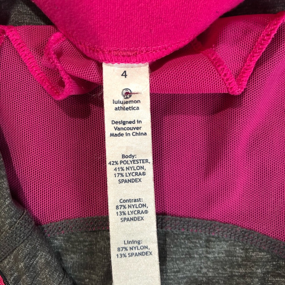Lululemon Full Zip Jacket Pink And Gray Size 4 - Picture 5 of 8